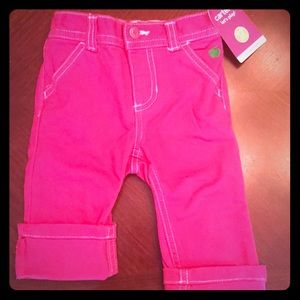 Little girl bright pink Capri/pants. Size 12 mos.